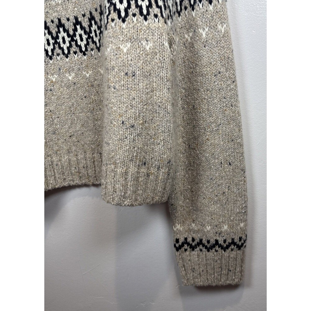 J. Crew Fair Isle Wide Mockneck Sweater Size Small Merino Lambswool Alpaca - Picture 4 of 9